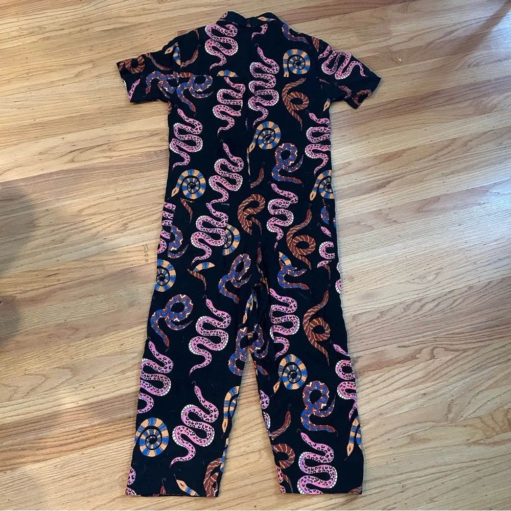 FARM Rio Snake Print Cropped-Length Jumpsuit - Picture 8 of 12